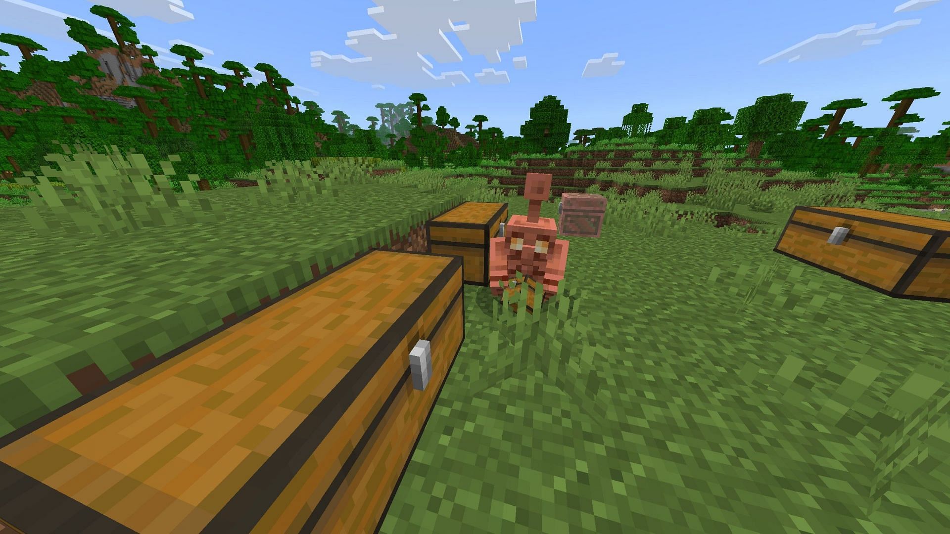 Copper golem bringing 16 planks at once